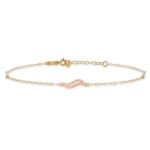 14K Tri-color Open Wavy Links 3-Station Plus Extender - Total Anklet - Image 3