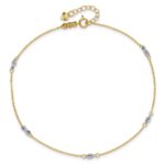 14K Two-tone Fancy Twist 5-Station Plus Extender - Total Anklet - Image 4