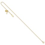 14k Cable Chain with Puffed Heart and Key Dangle Plus Extender - Total Anklet - Image 7