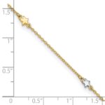 14K Two-Tone Polished Stars 5-Station Plus Extender - Total Anklet - Image 4
