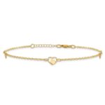 14K Polished Heart-in-Heart Links 3-Station Plus Extender - Total Anklet - Image 3