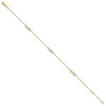 14k Two-tone Diamond-cut Double Hearts 3-Station Plus Extender - Total Anklet - Image 2
