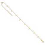14K Polished Dangle Crosses and Circles Plus 2 in Extender - Total Anklet - Image 4