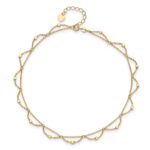14K Diamond-cut Fancy Beaded Plus 1.Extender - Total 11.Anklet - Image 4