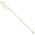 14k Polished Cut-out Hearts and Diamond-cut Beads Plus Extender - Total Anklet - Image 5