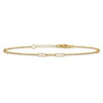 14k Polished Paper Clip and Cable Link Plus Extender - Total Anklet - Image 3