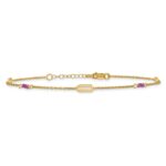 14k Polished Red Corundum Beads and Ovals Plus Extender - Total Anklet - Image 3