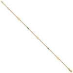 14k Polished Green Zircon Beads and Ovals Plus Extender - Total Anklet - Image 2