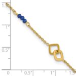14k Polished Blue Spinel Beads and Squares Plus Extender - Total Anklet - Image 6