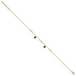 14K Polished Round Onyx Dangles and Bars Plus Extender - Total Anklet - Image 2