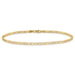 14k Polished and Satin Rose-plated X-and-Heart Anklet - Image 3