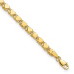 14k Polished Double-Sided Heart Solid 4mm Double Link Charm Bracelet