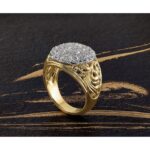 14k Two-tone IBGoodman Men's Kentucky Cluster Ring Mounting for 2ctw Dia - Image 9