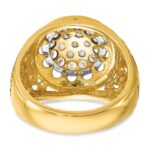 IBGoodman 14k Two-tone Men's Polished Filigree 1 Carat AA Quality Diamond Round Cluster Ring Mounting - Image 7