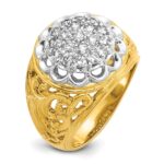 IBGoodman 14k Two-tone Men's Polished Filigree Round Cluster Ring Mounting - Image 8