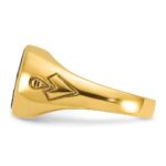 IBGoodman 10k Men's Polished and Grooved with Oval Onyx Blue Lodge Master Masonic Ring - Image 3