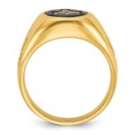 IBGoodman 14k Men's Polished and Grooved with Oval Onyx Blue Lodge Master Masonic Ring - Image 2