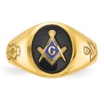 IBGoodman 14k Men's Polished and Grooved Blue Lodge Master Masonic Ring Mounting - Image 4