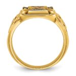 IBGoodman 10k Men's Polished and Textured with Multi-color Enamel Knights Templar Masonic Ring - Image 2