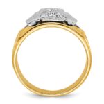 IBGoodman 14k Two-tone Men's Polished and Textured 32nd Degree Scottish Rite Masonic Ring Mounting - Image 2