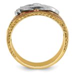 IBGoodman 14k Two-tone Men's Polished and Textured with Multi-color Enamel Masonic Shriner's Ring - Image 2