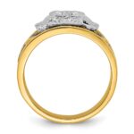 IBGoodman 14k Two-tone Men's Polished and Textured with Black Enamel and Diamond 32nd Degree Scottish Rite Masonic Ring - Image 2