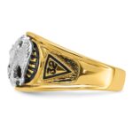 IBGoodman 14k Two-tone Men's Polished and Textured with Black Enamel and Diamond 32nd Degree Scottish Rite Masonic Ring - Image 3