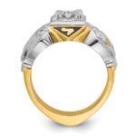 IBGoodman 14k Two-tone Men's Polished and Textured Double Eagle Masonic Shriner's Ring Mounting - Image 2