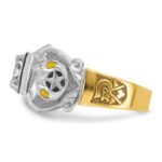 IBGoodman 10k Two-tone Men's Polished and Textured Double Eagle Masonic Shriner's Ring Mounting - Image 3