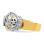 IBGoodman 14k Two-tone Men's Polished and Textured with Multi-color Enamel and Diamond Masonic Shriner's Ring - Image 3