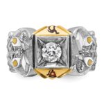 IBGoodman 14k Two-tone Men's Polished and Textured Masonic Shriner's Ring Mounting - Image 4