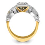 IBGoodman 14k Two-tone Men's Polished and Textured Double Eagle Masonic Shriner's Ring Mounting - Image 2