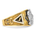 IBGoodman 14k Two-tone Men's Polished and Textured with Multi-color Enamel and Diamond 32nd Degree Scottish Rite Masonic Ring - Image 9