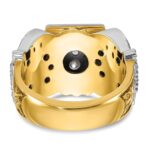 IBGoodman 14k Two-tone Men's Polished and Textured with Black Enamel and Diamond 32nd Degree Scottish Rite Masonic Ring - Image 5