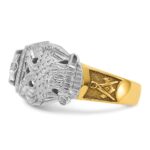 IBGoodman 14k Two-tone Men's Polished and Textured 32nd Degree Scottish Rite Masonic Ring Mounting - Image 3