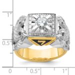 IBGoodman 14k Two-tone Men's Polished and Textured with Black Enamel and Diamond 32nd Degree Scottish Rite Masonic Ring - Image 8