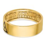IBGoodman 14k Men's Polished with Black Enamel 14th Degree Grand Elect Masonic Ring - Image 7