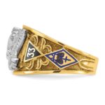 IBGoodman 10k Two-tone Men's Polished and Textured with Multi-color Enamel Active 33rd Degree Masonic Ring - Image 5