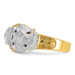 IBGoodman 14k Two-tone Men's Polished and Textured Double Eagle Masonic Shriner's Ring Mounting - Image 5
