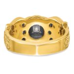 IBGoodman 14k Two-tone Men's Polished and Textured with Multi-color Enamel and Diamond Double Eagle Masonic Shriner's Ring - Image 7