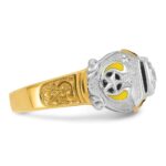 IBGoodman 14k Two-tone Men's Polished and Textured Double Eagle Masonic Shriner's Ring Mounting - Image 9