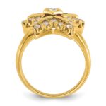IBGoodman 14k Women's Polished Multi-color CZ and AA Quality Diamond Eastern Star Masonic Ring - Image 2