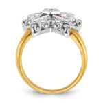 IBGoodman 10k Two-tone Women's Polished and Beaded Eastern Star Masonic Ring Mounting - Image 2