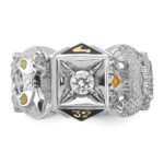 IBGoodman 14k Two-tone Men's Polished and Textured Double Eagle Masonic Shriner's Ring Mounting - Image 6