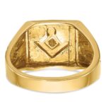 IBGoodman 14k with White Rhodium Men's Polished and Textured Diamond Blue Lodge Master Masonic Ring - Image 5