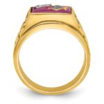 IBGoodman 14k Two-tone Men's Polished and Textured Blue Lodge Master Masonic Ring Mounting