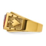 IBGoodman 14k Two-tone Men's Polished and Textured Blue Lodge Master Masonic Ring Mounting - Image 2