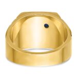 IBGoodman 14k Two-tone Men's Polished and Textured with Lab Created Sapphire and Diamond Blue Lodge Master Masonic Ring - Image 5