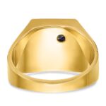 IBGoodman 10k Two-tone Men's Polished and Textured with Lab Created Sapphire and Diamond Blue Lodge Master Masonic Ring - Image 5