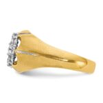 IBGoodman 14k Two-tone with White Rhodium Men's Polished Satin and Grooved 1 Carat AA Quality Diamond Round Cluster Ring - Image 5